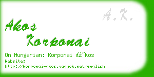 akos korponai business card